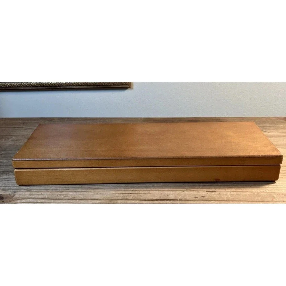 Gourmet Buffet 2 Piece Fork Knife Stainless Steel Carving Set In Walnut Wood Box